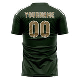 Custom Dark Green Light Khaki Soccer Jersey