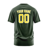 Custom Dark Green Light Yellow T-Shirt