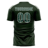 Custom Dark Green Blue Green Soccer Jersey