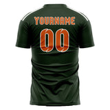 Custom Dark Green Orange Soccer Jersey