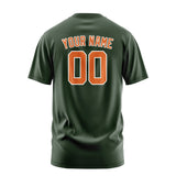 Custom Dark Green Orange T-Shirt