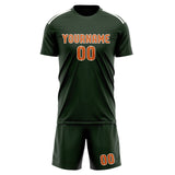 Custom Dark Green Orange Soccer Set