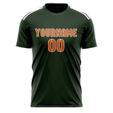 Custom Dark Green Orange Soccer Jersey