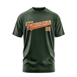Custom Dark Green Orange T-Shirt