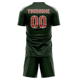 Custom Dark Green Copper Rose Soccer Set
