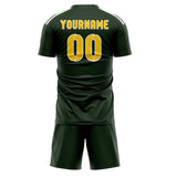 Custom Dark Green Gold Soccer Set