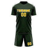 Custom Dark Green Gold Soccer Set