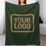 Custom Pine Green Light Khaki Blanket