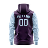 Custom Purple Light Blue Hoodie 0707080807B31708