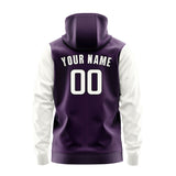 Custom Purple White Hoodie 0707181807B31718