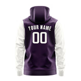 Custom Purple White Hoodie 0707181807B31818