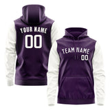 Custom Purple White Hoodie