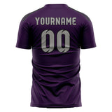 Custom Purple Gray Soccer Jersey