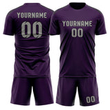 Custom Purple Gray Soccer Set