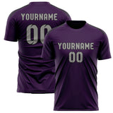 Custom Purple Gray Soccer Jersey