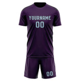 Custom Purple Light Blue Soccer Set