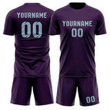 Custom Purple Light Blue Soccer Set