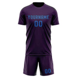 Custom Purple Sky Blue Soccer Set