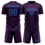 Custom Purple Sky Blue Soccer Set