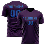 Custom Purple Sky Blue Soccer Jersey