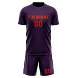 Custom Purple Orange Red Soccer Set