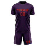 Custom Purple Red Soccer Set