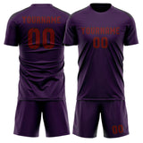 Custom Purple Crimson Red Soccer Set