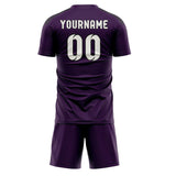 Custom Purple White Soccer Set