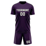 Custom Purple White Soccer Set