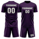 Custom Purple White Soccer Set
