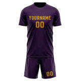 Custom Purple Yellow Soccer Set
