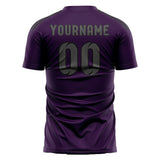 Custom Purple Dark Grey Soccer Jersey