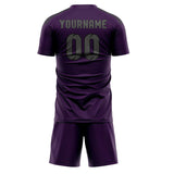Custom Purple Dark Grey Soccer Set