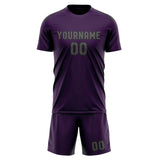 Custom Purple Dark Grey Soccer Set