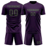 Custom Purple Dark Grey Soccer Set