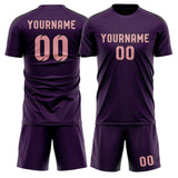 Custom Purple Light Pink Soccer Set