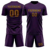 Custom Purple Khaki Soccer Set