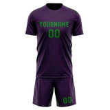 Custom Purple Emerald Green Soccer Set