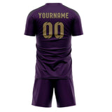 Custom Purple Light Khaki Soccer Set