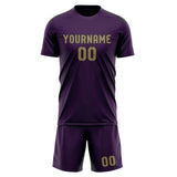 Custom Purple Light Khaki Soccer Set