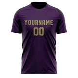 Custom Purple Light Khaki Soccer Jersey