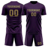 Custom Purple Light Khaki Soccer Set