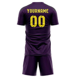 Custom Purple Light Yellow Soccer Set