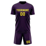 Custom Purple Light Yellow Soccer Set