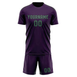 Custom Purple Blue Green Soccer Set