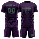 Custom Purple Blue Green Soccer Set