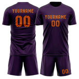 Custom Purple Orange Soccer Set