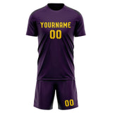 Custom Purple Gold Soccer Set