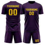 Custom Purple Gold Soccer Set