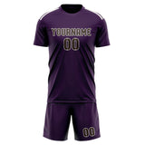 Custom Purple Brown Soccer Set